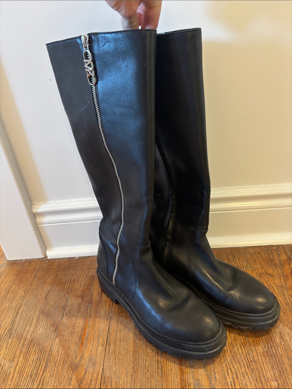 Michael Kors Regan Black Leather Boots